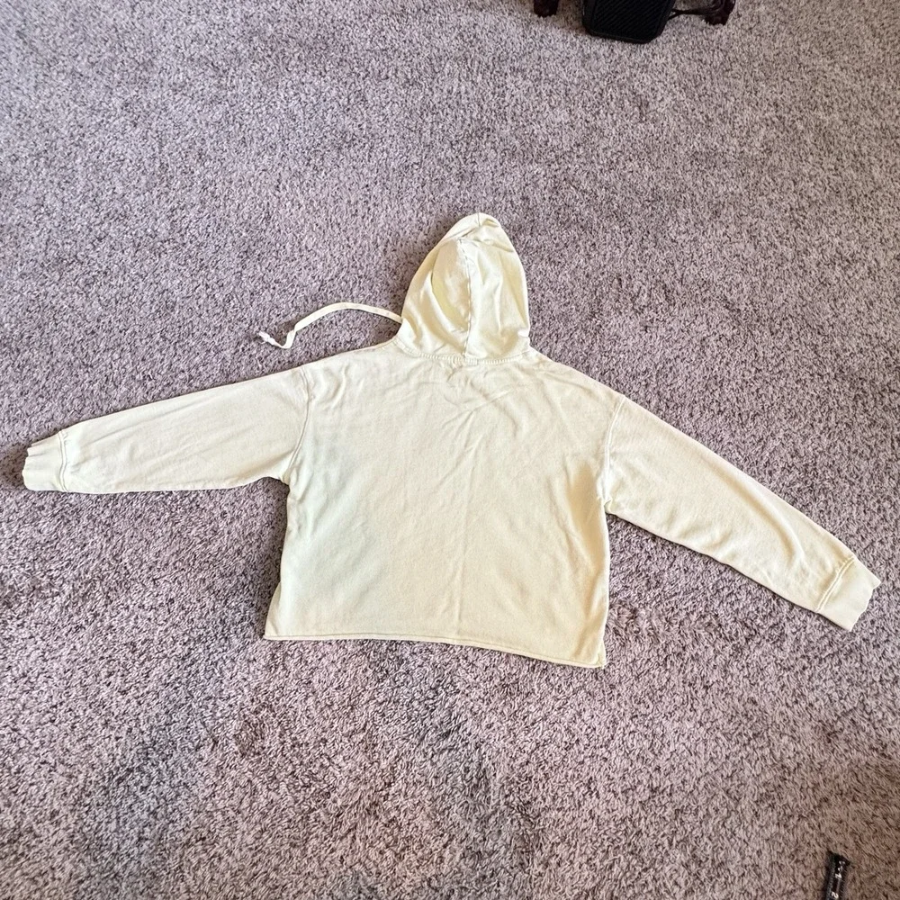 Peloton Cropped Hoodie Sweatshirt Size M Pastel Yellow Green‎ Athleisure - Picture 4 of 11